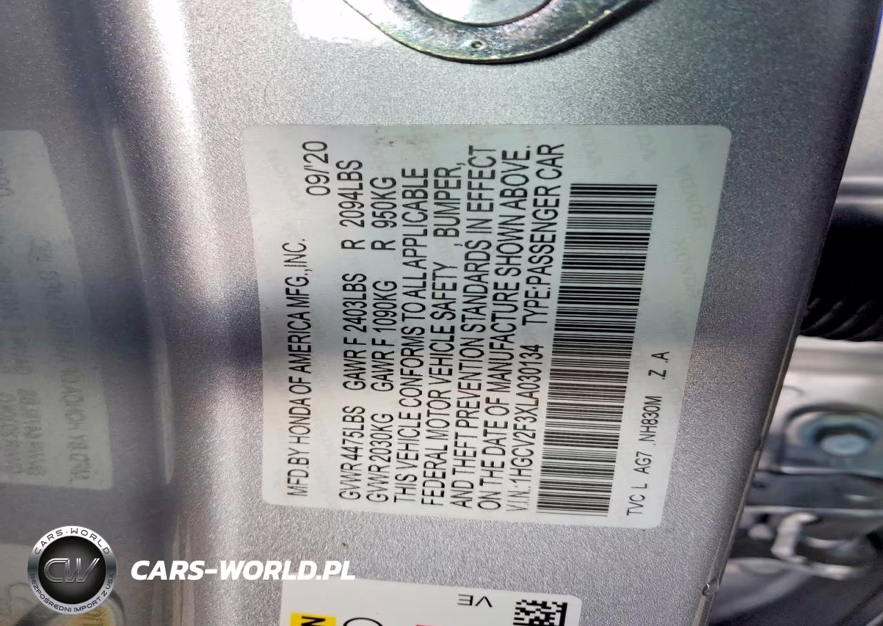 2020 Honda Accord Sport VIN:1HGCV2F3XLA030134 - 13