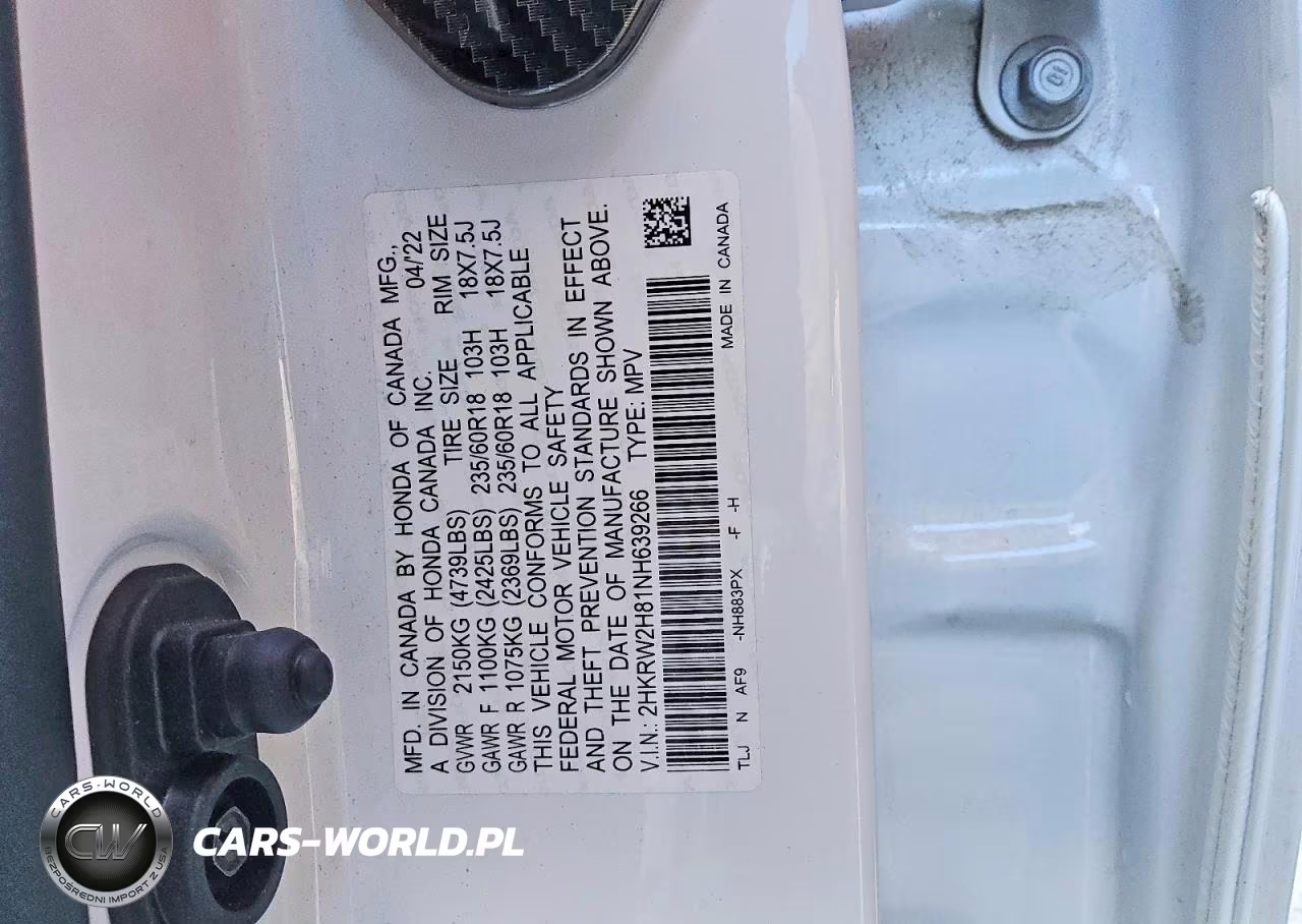 2022 Honda Cr-V Awd Ex-L VIN:2HKRW2H81NH639266 - 12