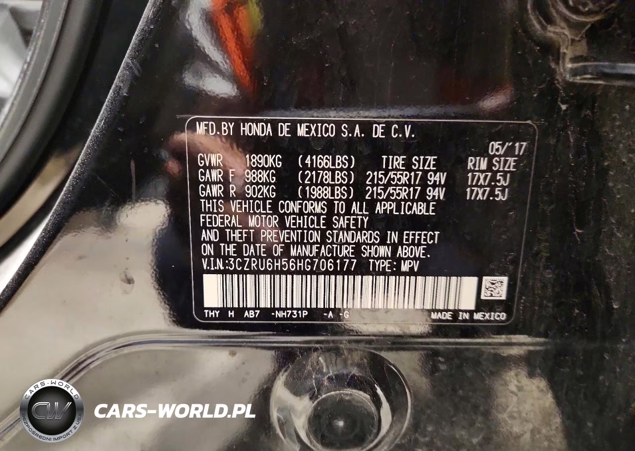 2017 Honda Hr-V Ex VIN:3CZRU6H56HG706177 - 14