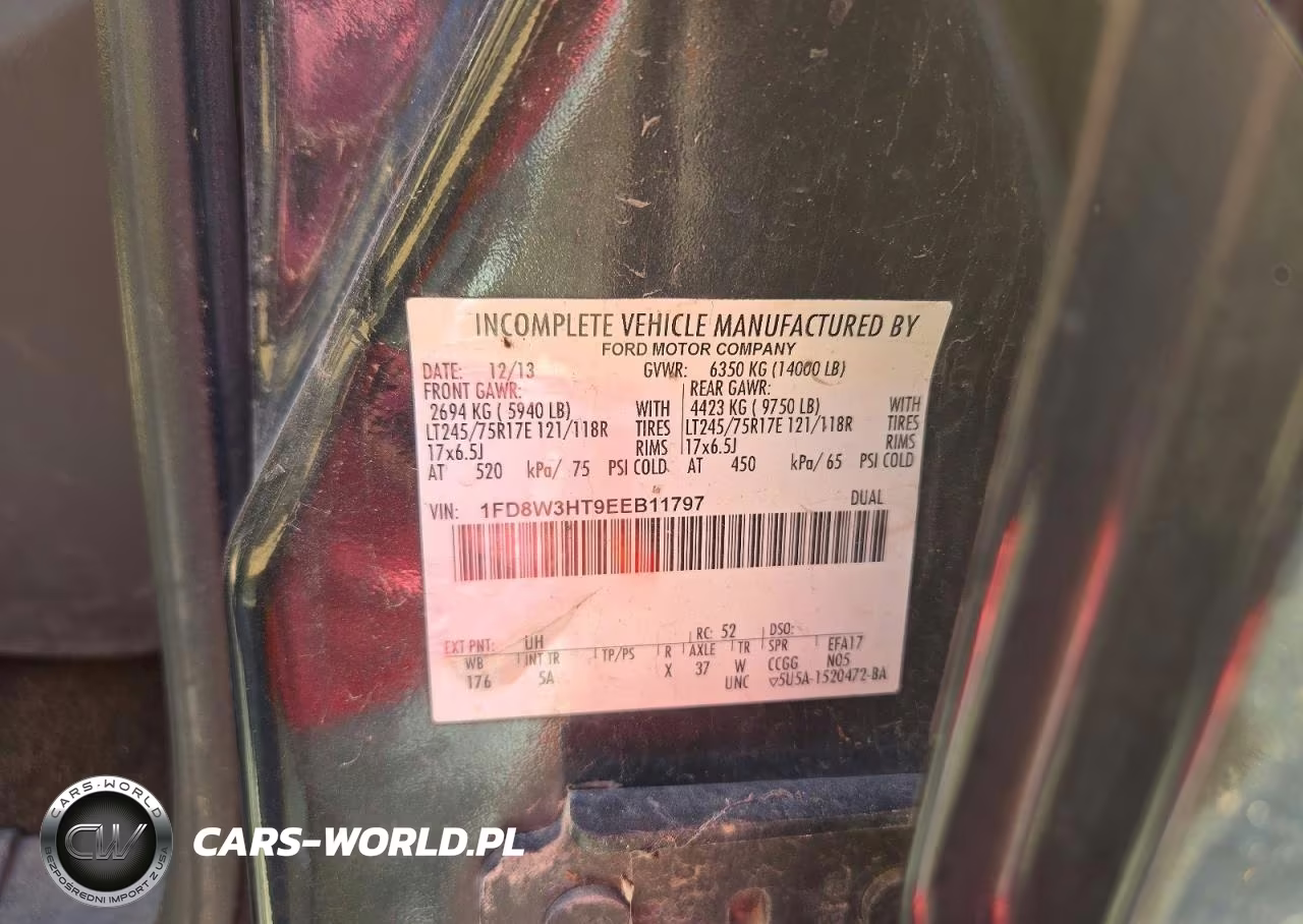 2014 Ford F350 Super Duty VIN:1FD8W3HT9EEB11797 - 12