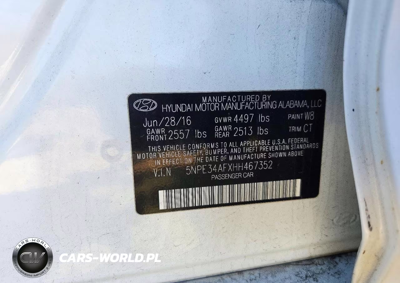 2017 Hyundai Sonata Sport VIN:5NPE34AFXHH467352 - 12