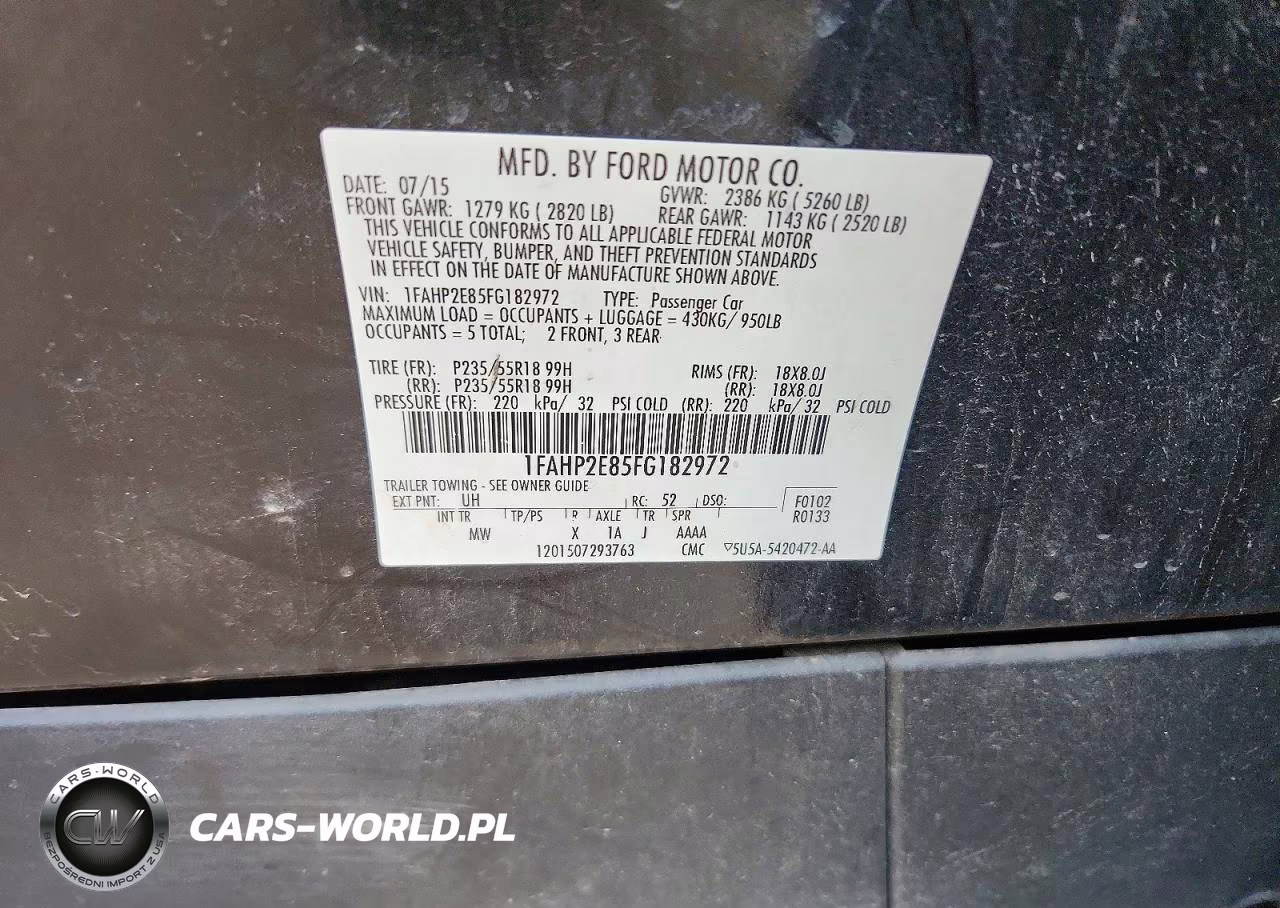 2015 Ford Taurus Sel VIN:1FAHP2E85FG182972 - 13