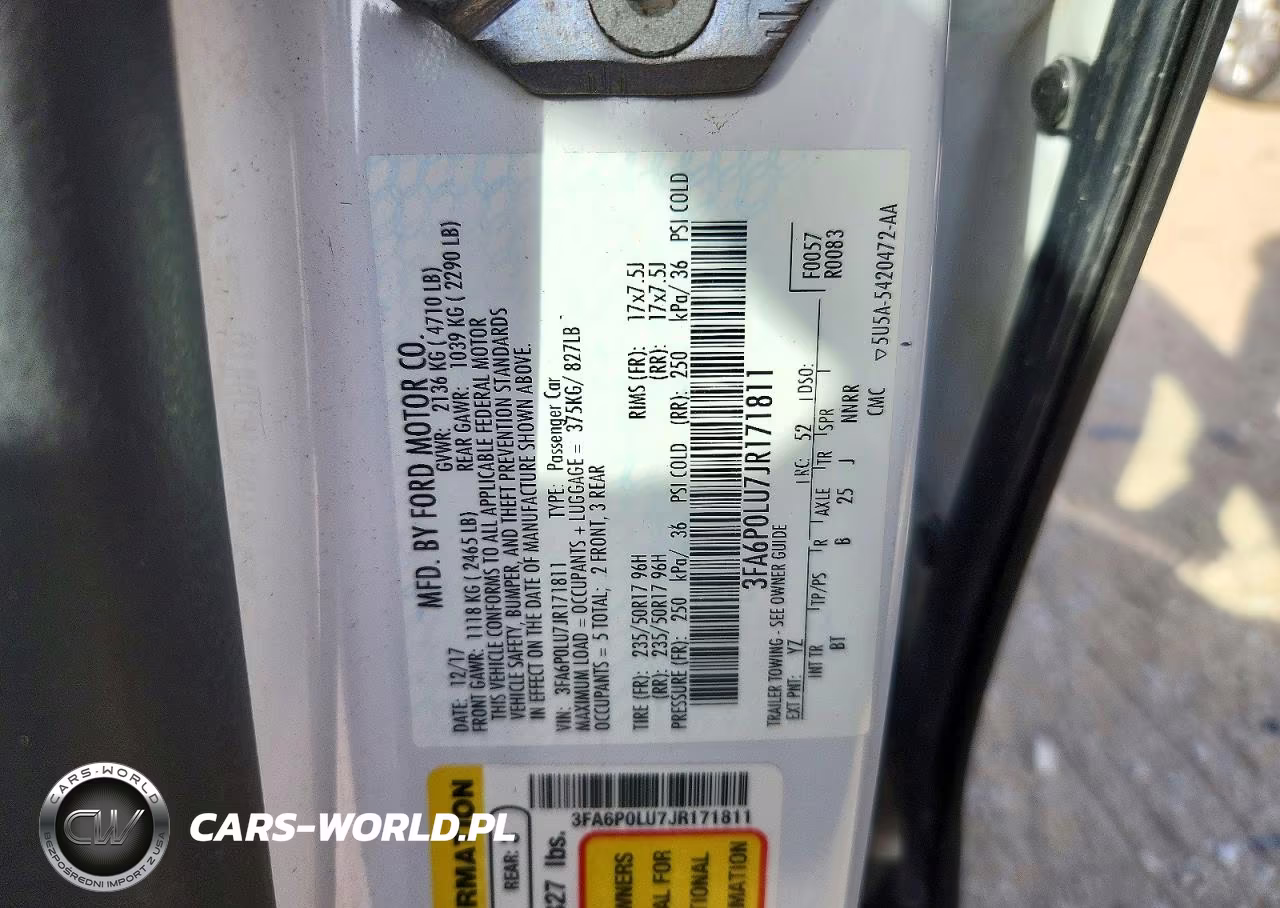 2018 Ford Fusion Se Hybrid VIN:3FA6P0LU7JR171811 - 12