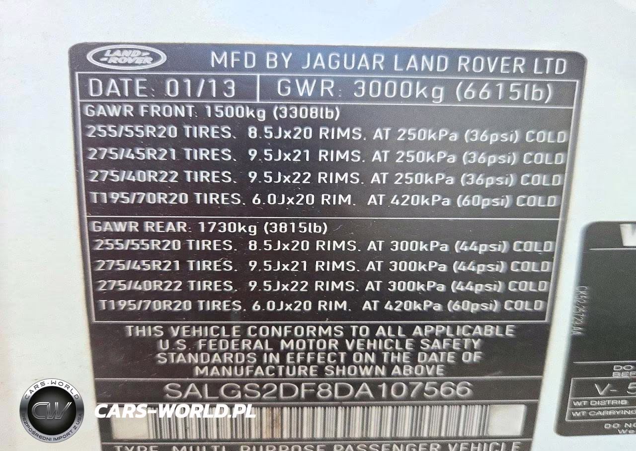 2013 Land Rover Range Rover Hse VIN:SALGS2DF8DA107566 - 13