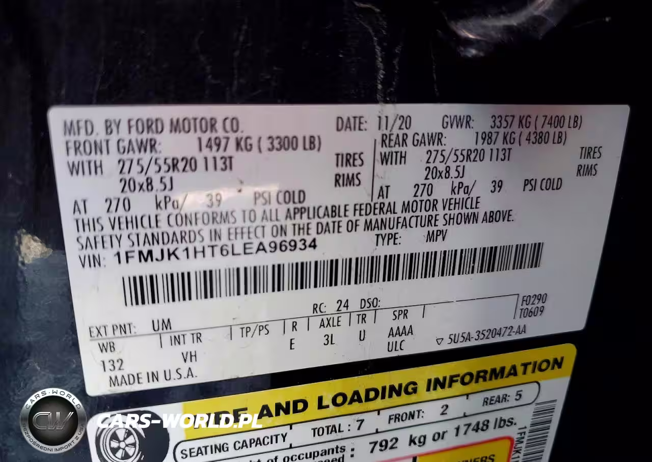2020 Ford Expedition Max Xlt VIN:1FMJK1HT6LEA96934 - 14