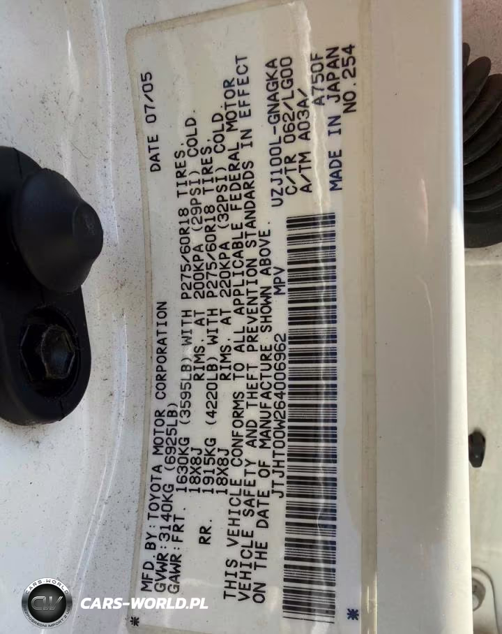 2006 Lexus Lx 470 VIN:JTJHT00W264006962 - 10