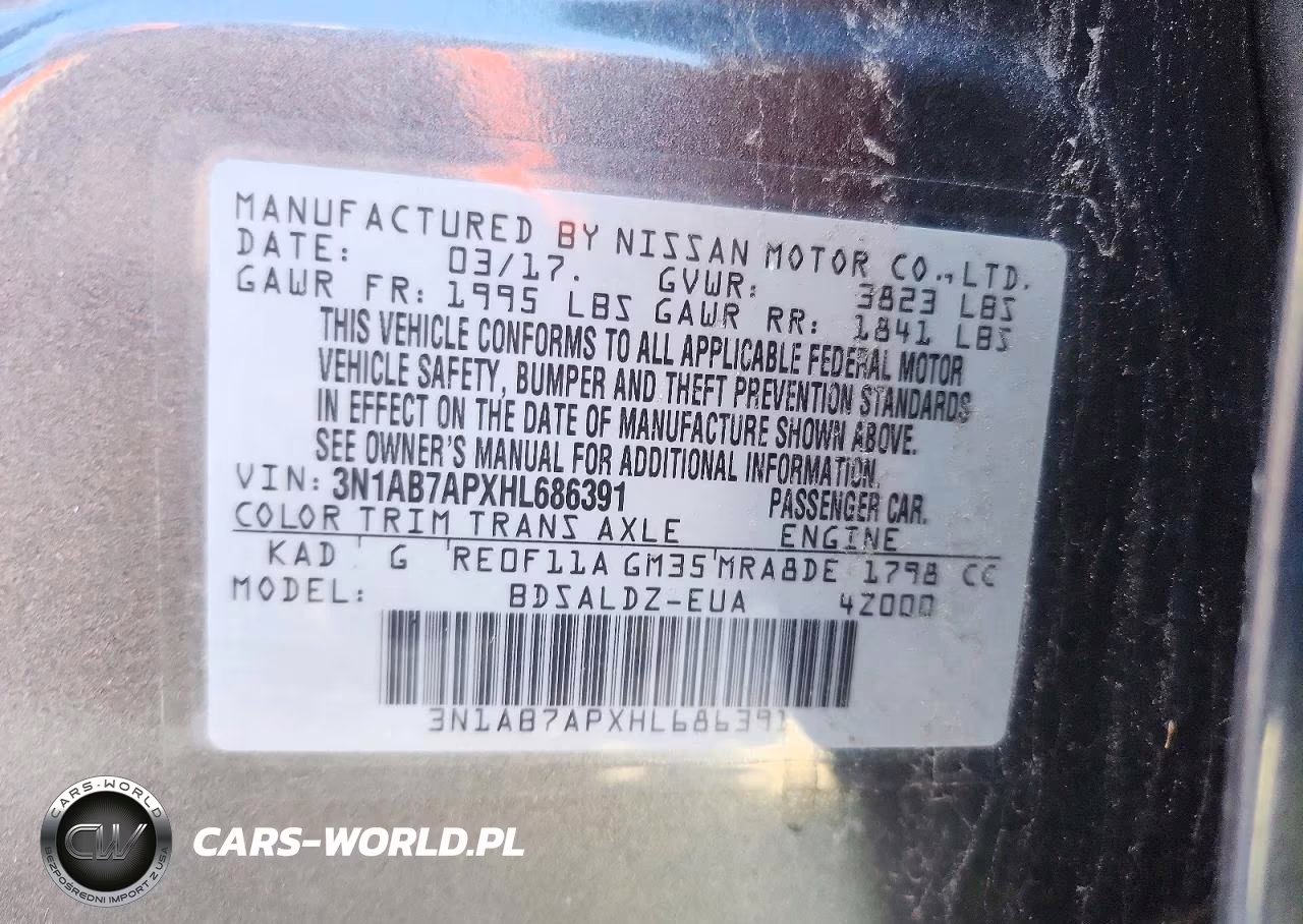 2017 Nissan Sentra Sv VIN:3N1AB7APXHL686391 - 12