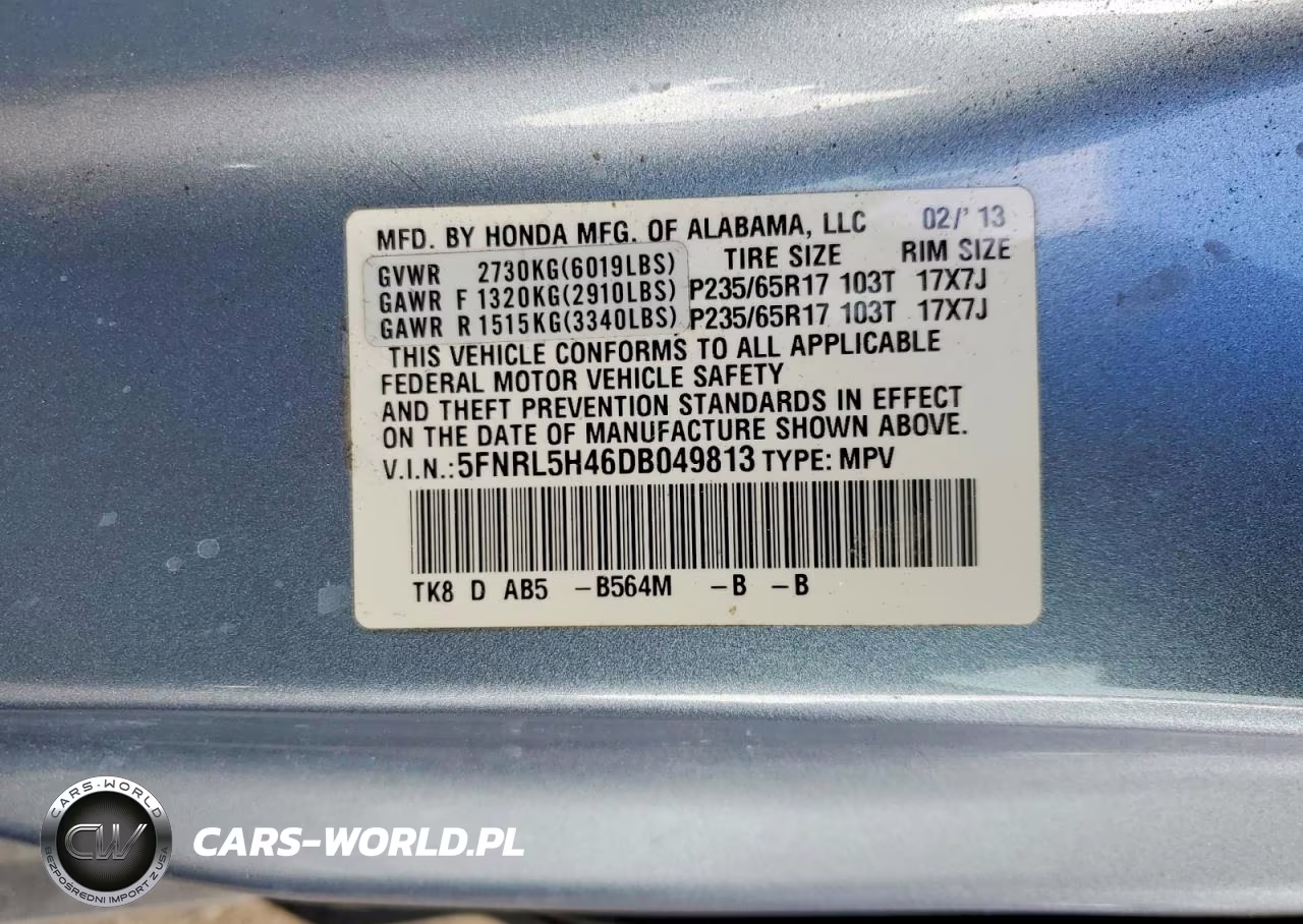 2013 Honda Odyssey Ex VIN:5FNRL5H46DB049813 - 13