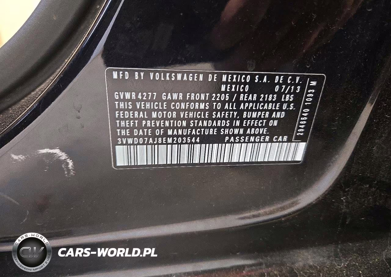2014 Volkswagen Jetta Se VIN:3VWD07AJ8EM203544 - 12