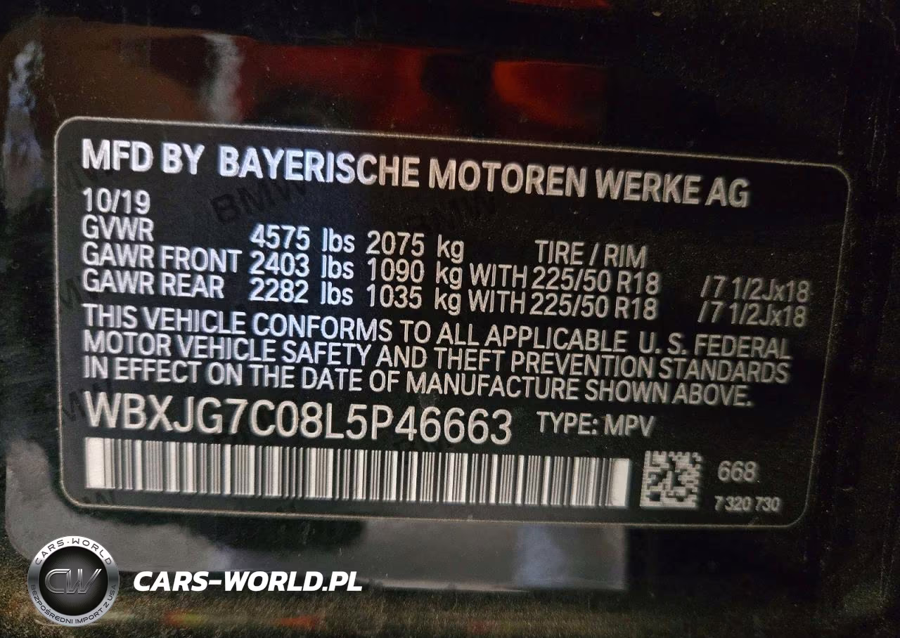 2020 BMW X1 Sdrive28I VIN:WBXJG7C08L5P46663 - 13