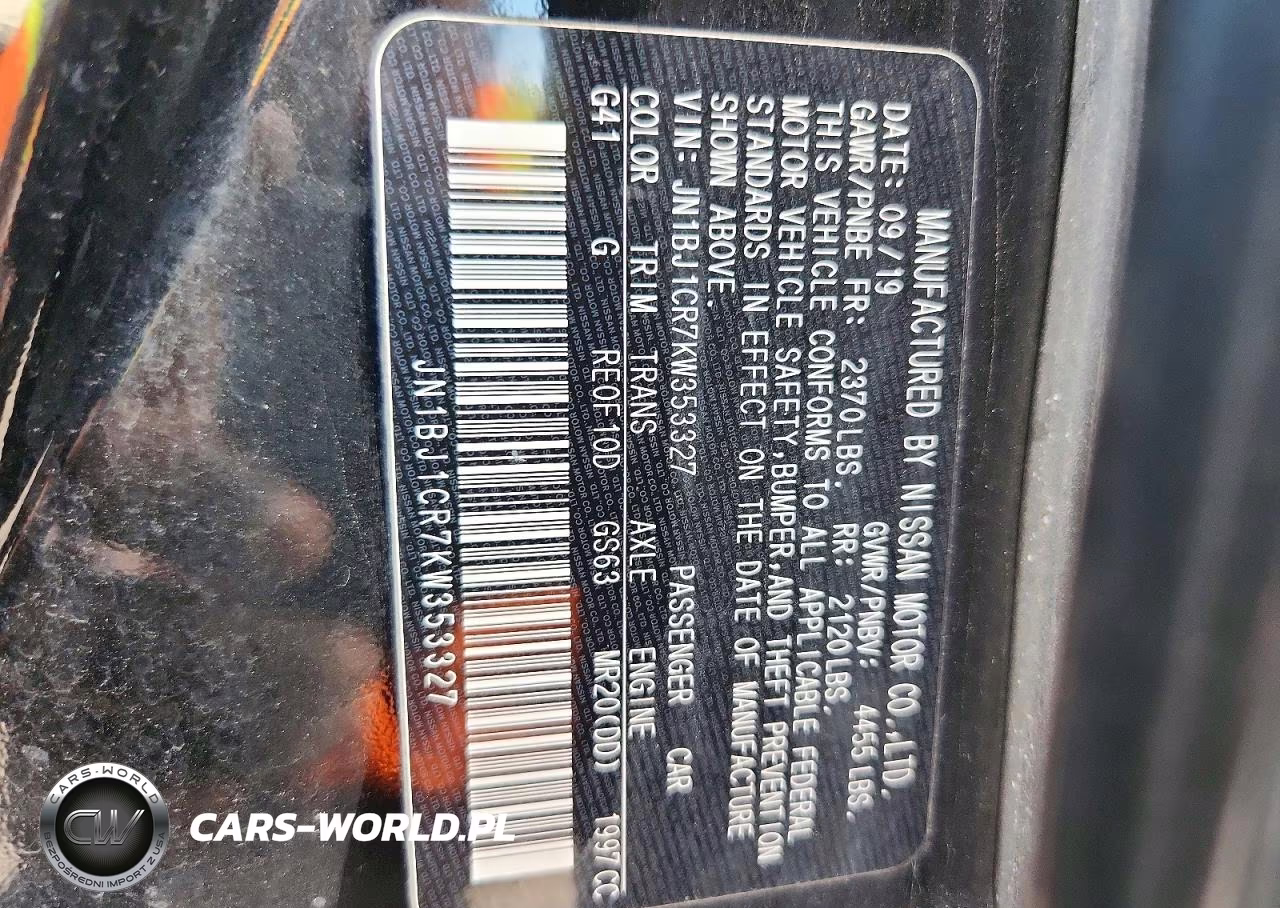 2019 Nissan Rogue Sport S VIN:JN1BJ1CR7KW353327 - 12