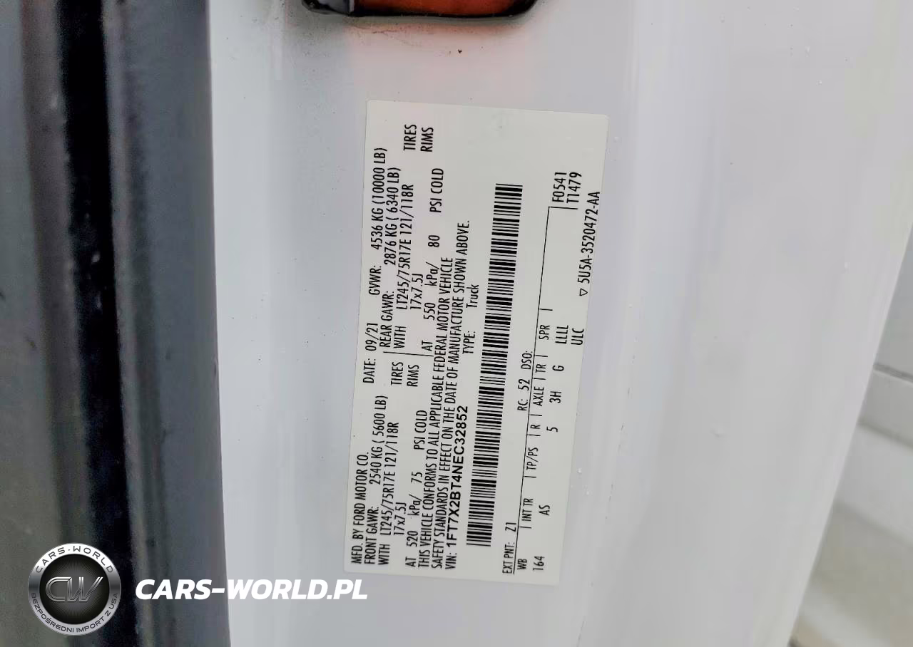 2022 Ford F250 Super Duty VIN:1FT7X2BT4NEC32852 - 13