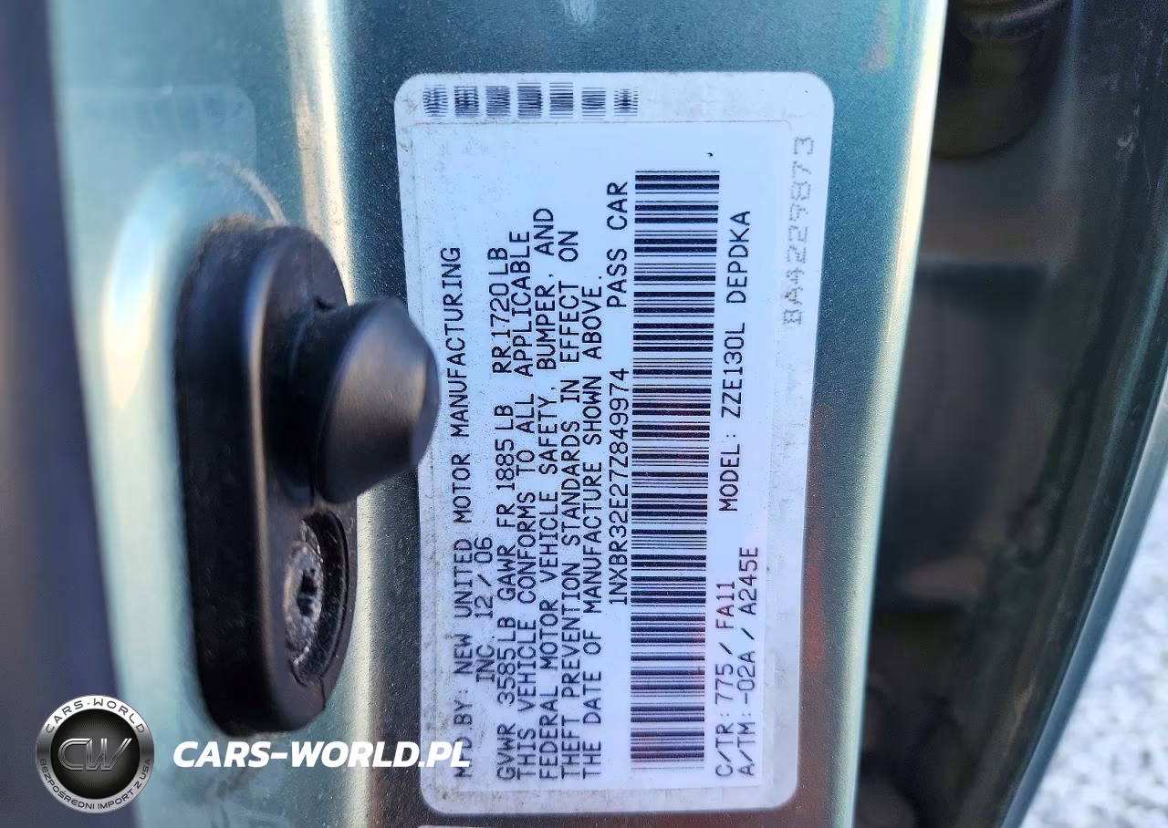 2007 Toyota Corolla Ce VIN:1NXBR32E27Z849974 - 12