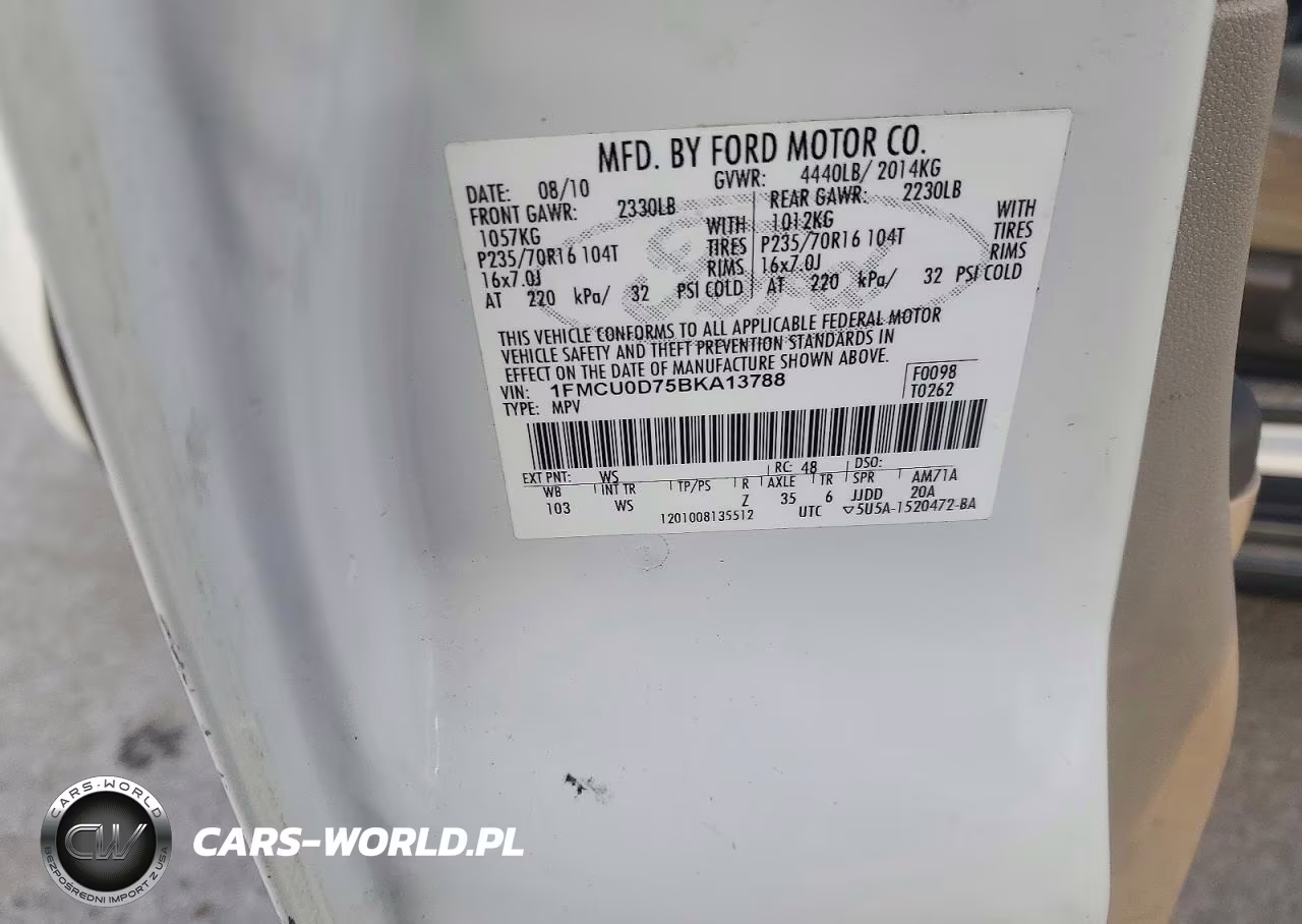 2011 Ford Escape Xlt VIN:1FMCU0D75BKA13788 - 13