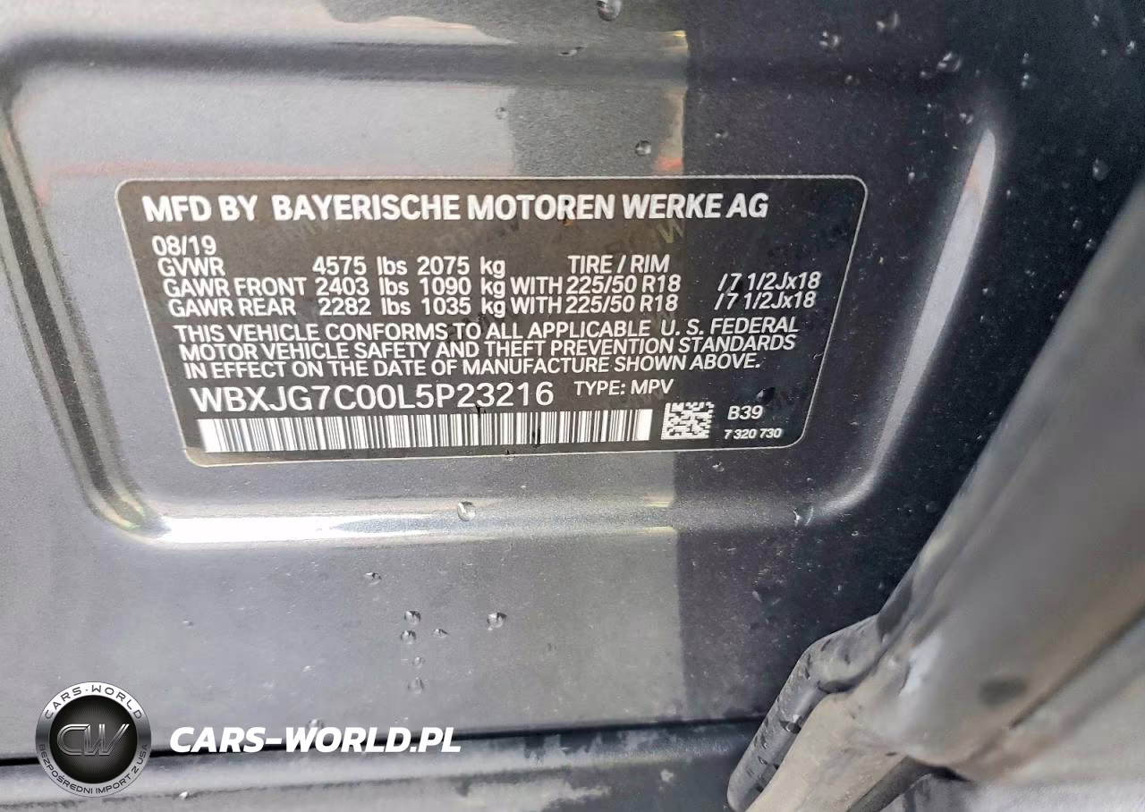 2020 BMW X1 Sdrive28I VIN:WBXJG7C00L5P23216 - 12
