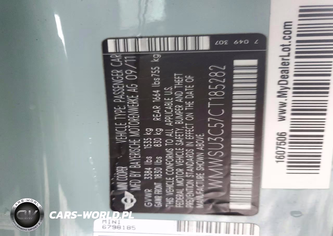 2012 Mini Cooper VIN:WMWSU3C57CT185282 - 14