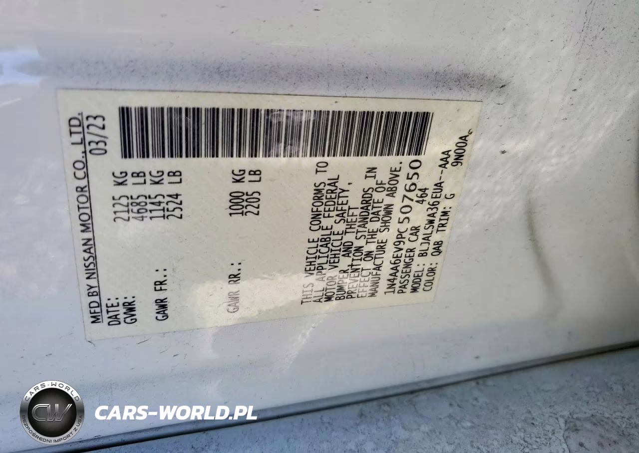 2023 Nissan Maxima Sr VIN:1N4AA6EV9PC507650 - 12