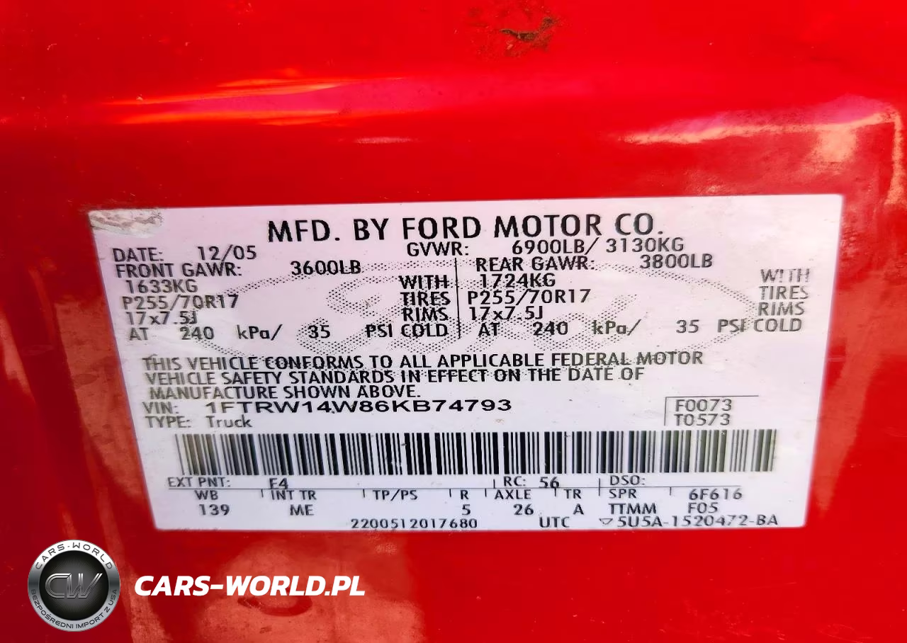 2006 Ford F150 Supercrew VIN:1FTRW14W86KB74793 - 13