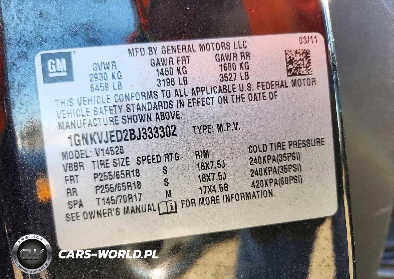 2011 Chevrolet Traverse Lt VIN:1GNKVJED2BJ333302 - 13