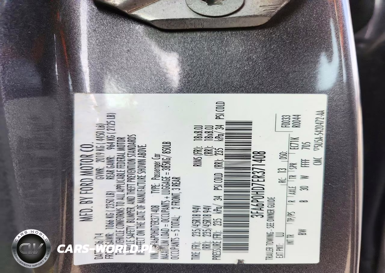 2014 Ford Fusion Se VIN:3FA6P0HD7ER371408 - 12
