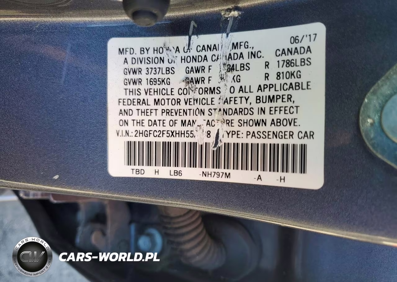 2017 Honda Civic Lx VIN:2HGFC2F5XHH552498 - 12