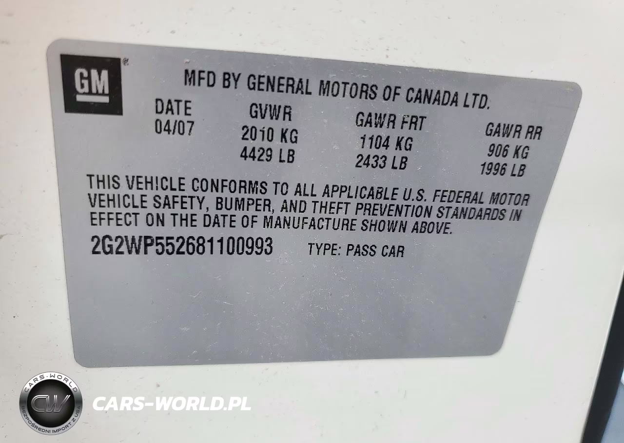 2008 Pontiac Grand Prix VIN:2G2WP552681100993 - 12