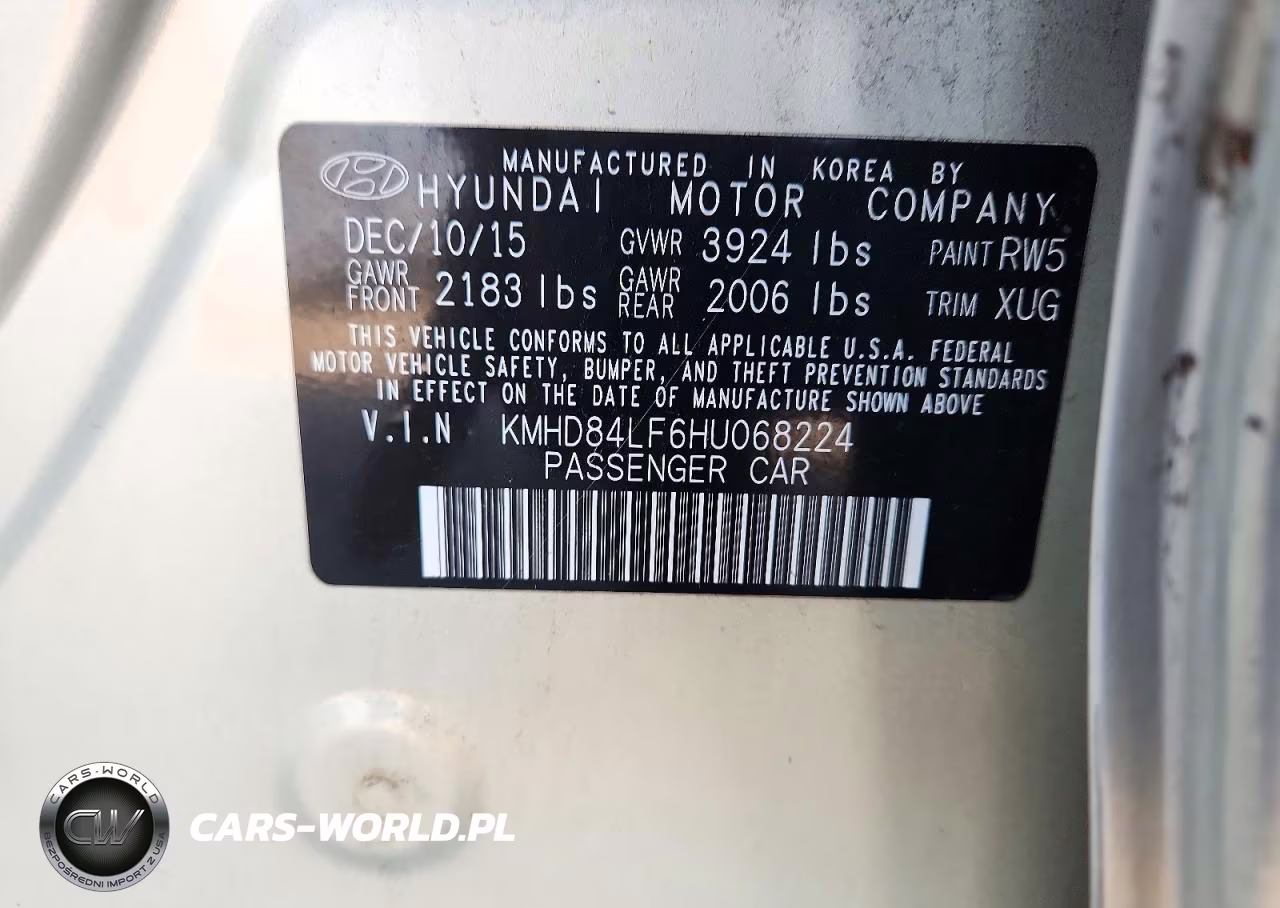 2017 Hyundai Elantra Se VIN:KMHD84LF6HU068224 - 12