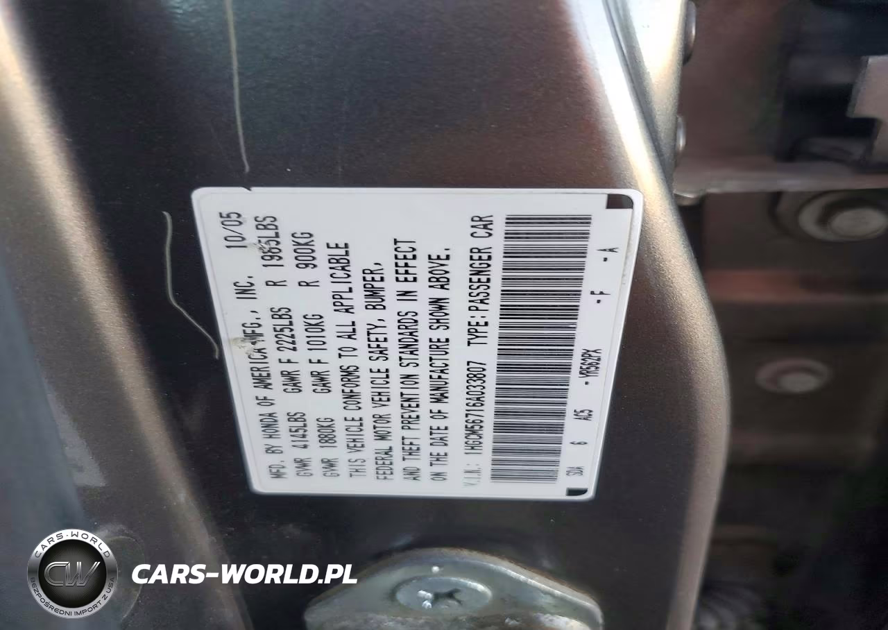 2006 Honda Accord Ex VIN:1HGCM56716A033807 - 12