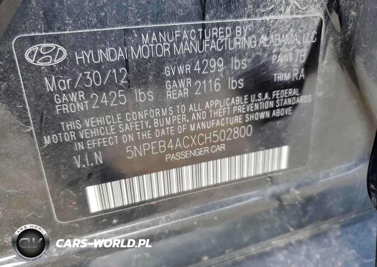 2012 Hyundai Sonata Gls VIN:5NPEB4ACXCH502800 - 13