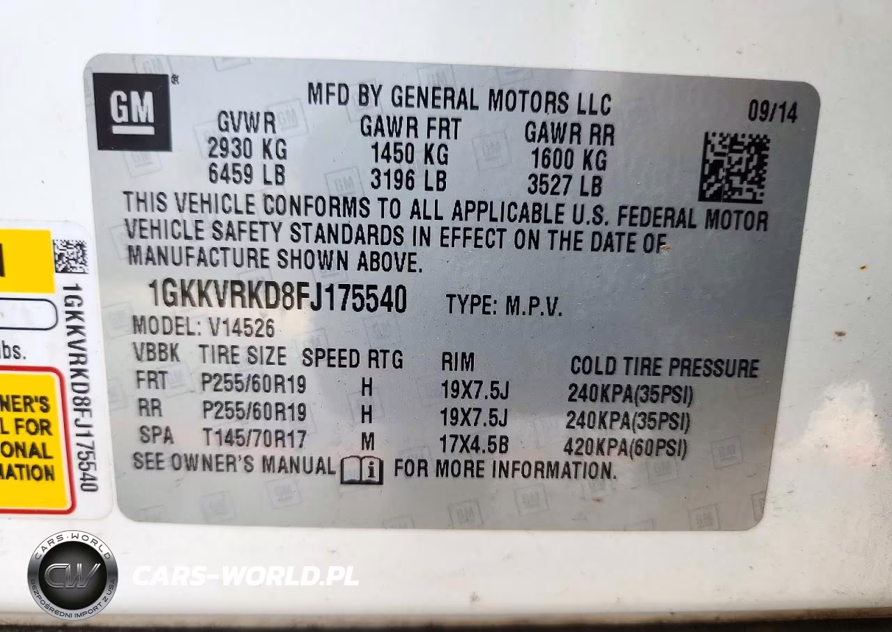 2015 GMC Acadia Slt-1 VIN:1GKKVRKD8FJ175540 - 8