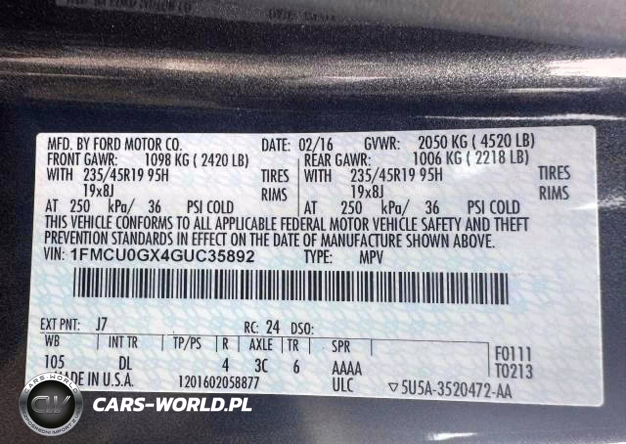 2016 Ford Escape Se VIN:1FMCU0GX4GUC35892 - 15