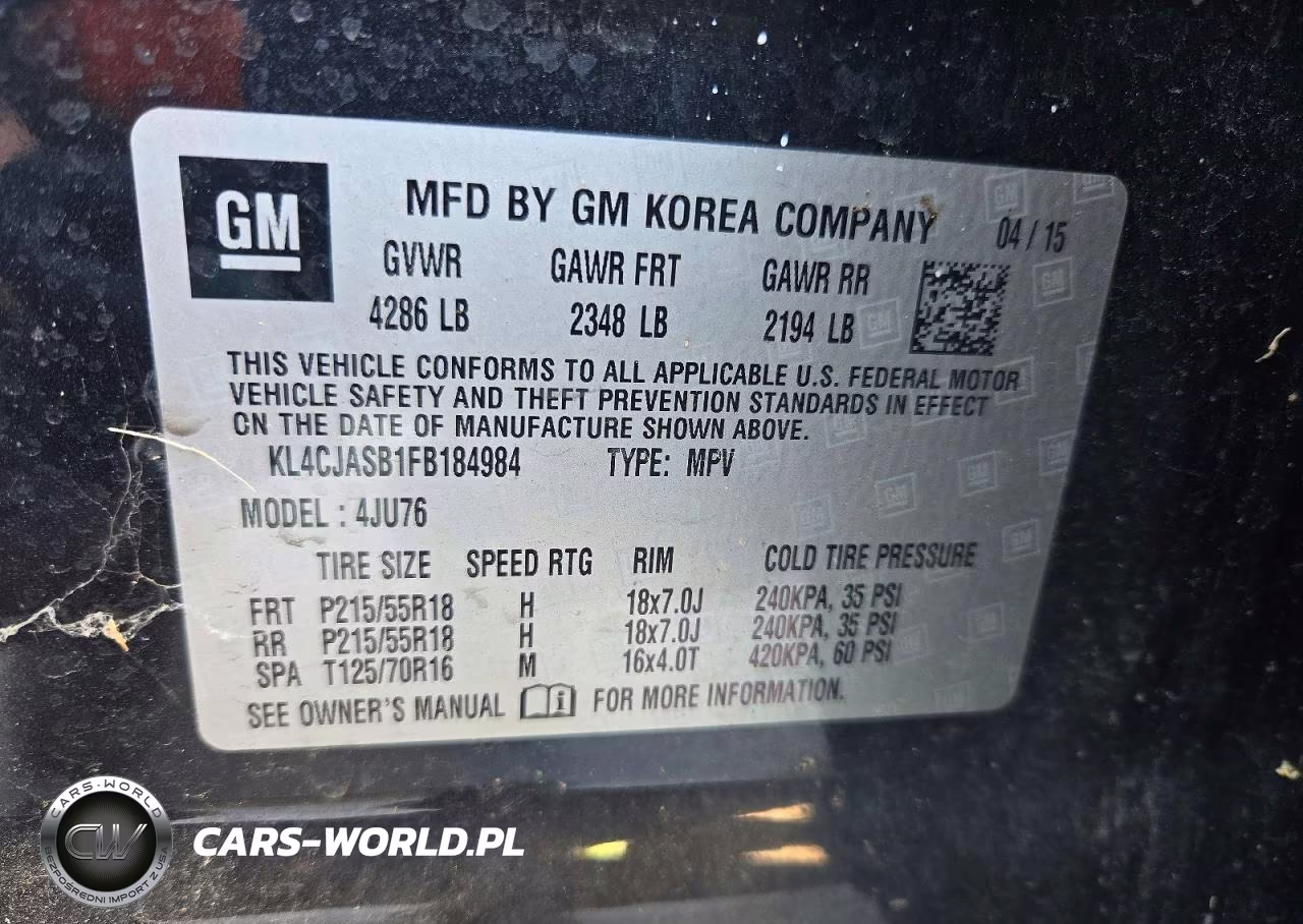 2015 Buick Encore VIN:KL4CJASB1FB184984 - 13