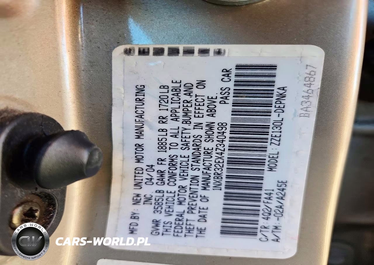 2004 Toyota Corolla Le VIN:1NXBR32EX4Z340498 - 12