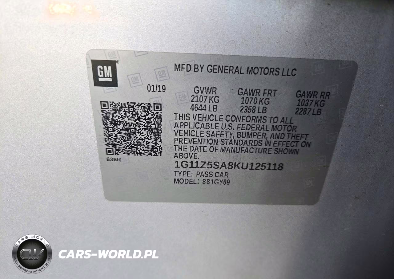 2019 Chevrolet Impala Lt VIN:1G11Z5SA8KU125118 - 12