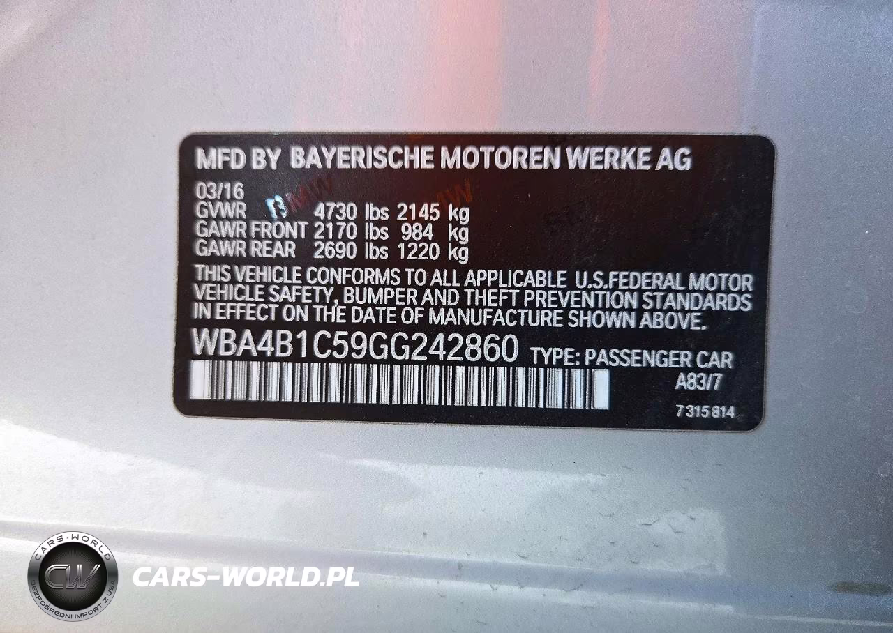 2016 BMW 435 I Gran Coupe VIN:WBA4B1C59GG242860 - 12