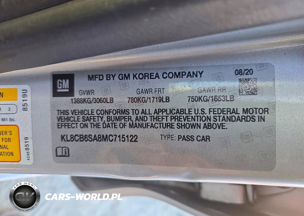 2021 Chevrolet Spark Ls VIN:KL8CB6SA8MC715122 - 12