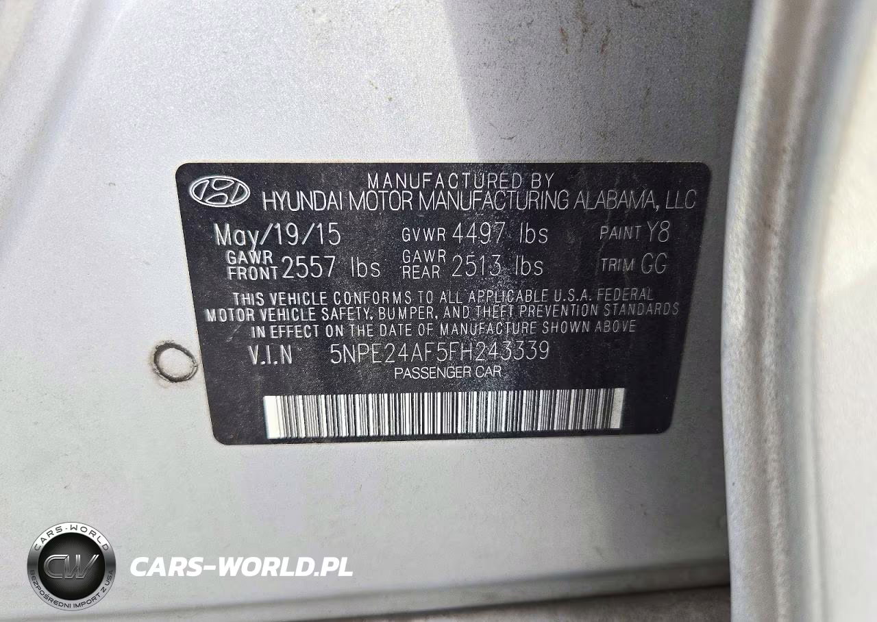 2015 Hyundai Sonata Se VIN:5NPE24AF5FH243339 - 12