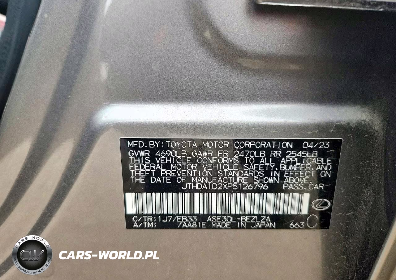 2023 Lexus Is 300 VIN:JTHDA1D2XP5126796 - 12