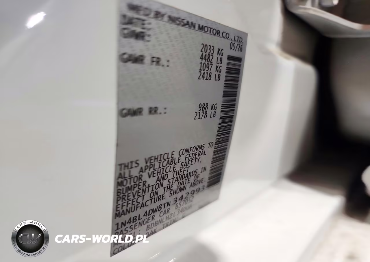 2026 Nissan Altima Sv VIN:1N4BL4DW8TN342993 - 12