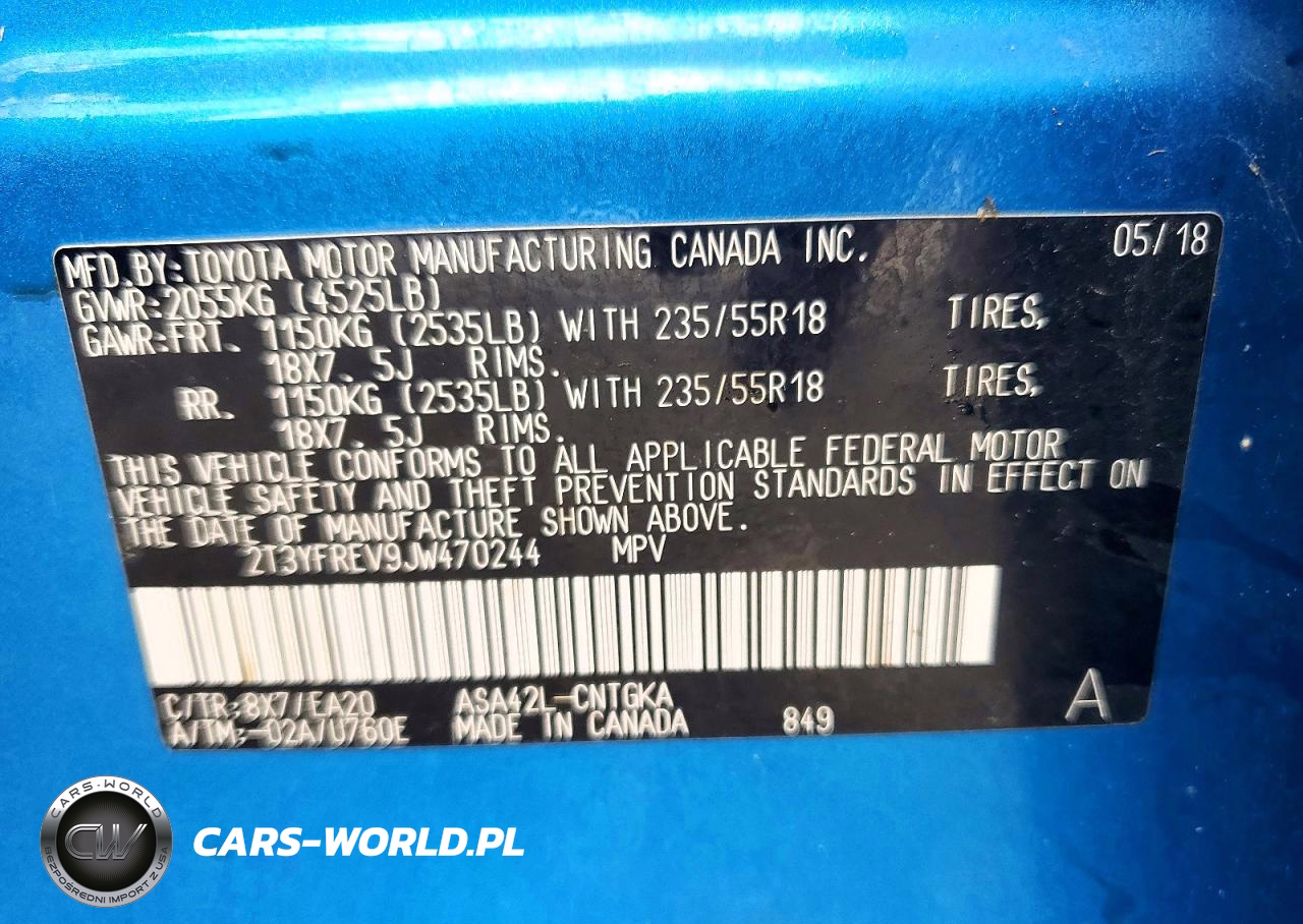 2018 Toyota Rav4 VIN:2T3YFREV9JW470244 - 12