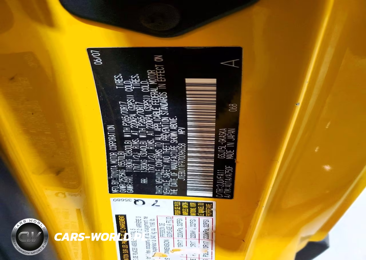 2007 Toyota Fj Cruiser Base VIN:JTEBU11F970096058 - 12