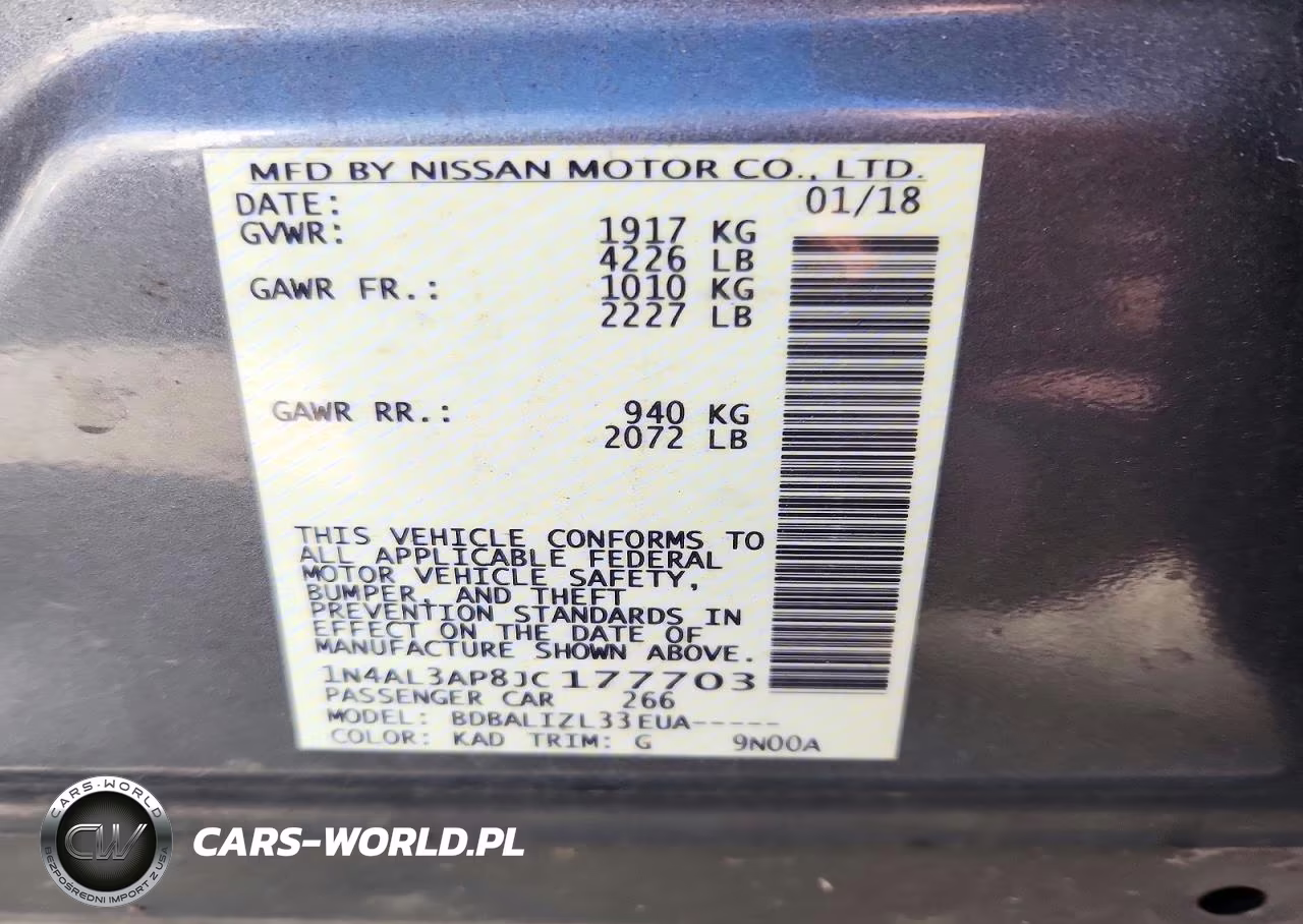 2018 Nissan Altima 2.5 Sv VIN:1N4AL3AP8JC177703 - 13