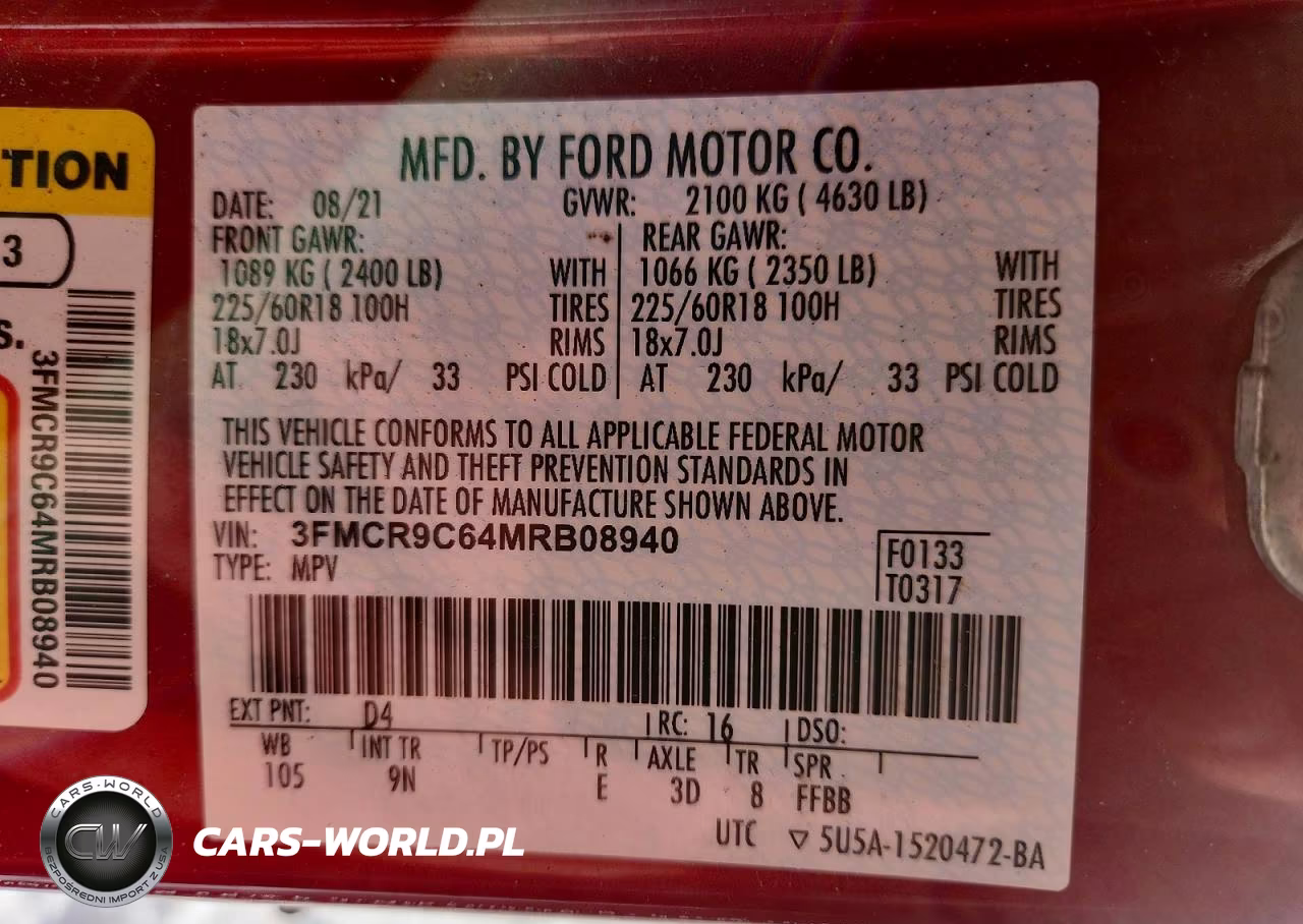 2021 Ford Bronco Sport Outer Banks VIN:3FMCR9C64MRB08940 - 13