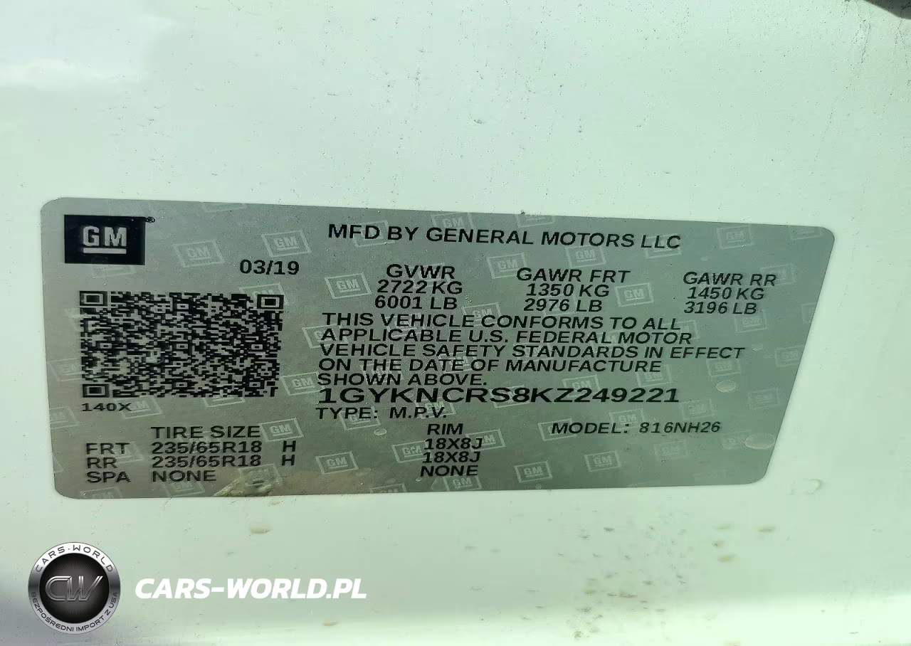 2019 Cadillac Xt5 Luxury VIN:1GYKNCRS8KZ249221 - 12