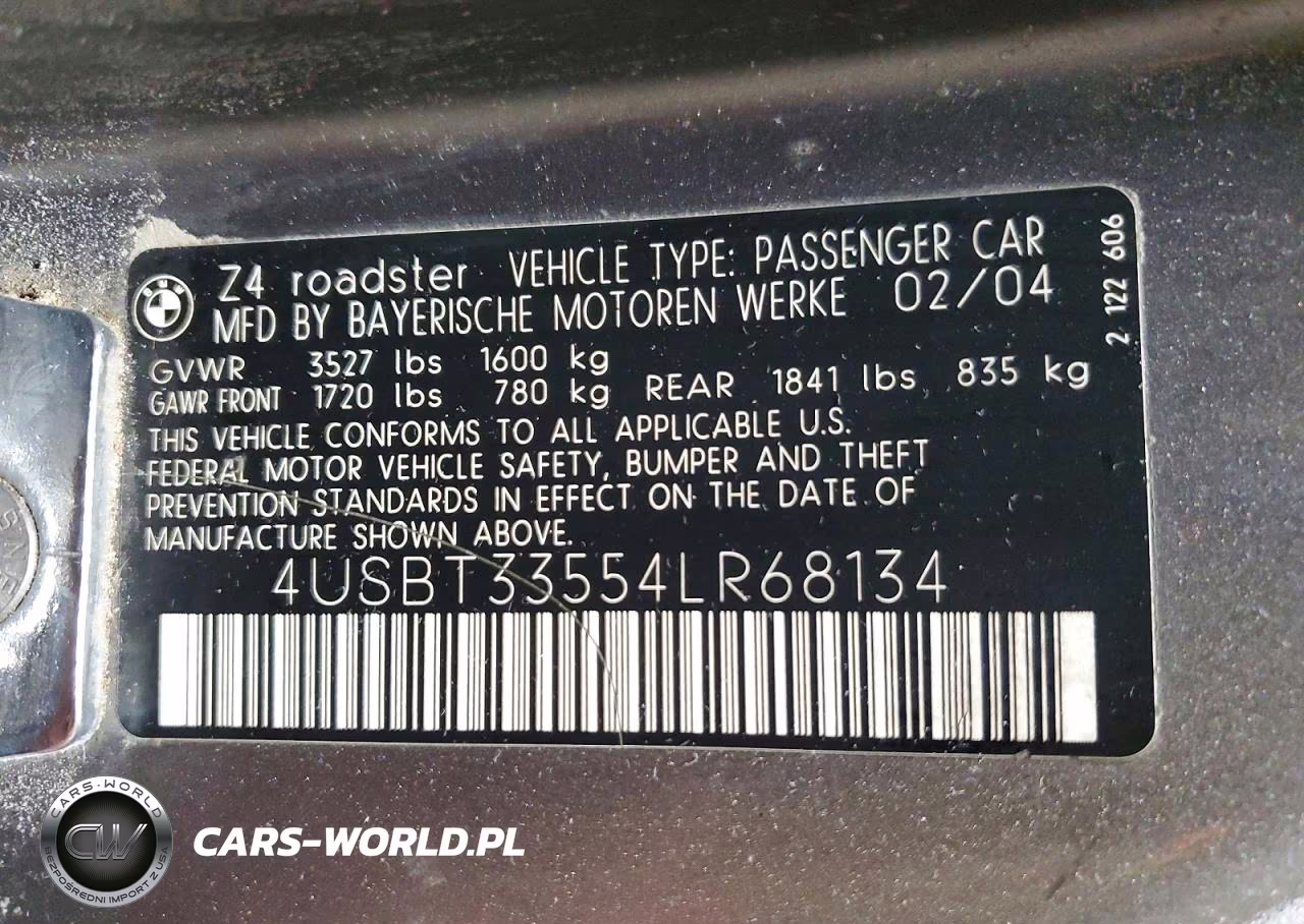 2004 BMW Z4 2.5 VIN:4USBT33554LR68134 - 12