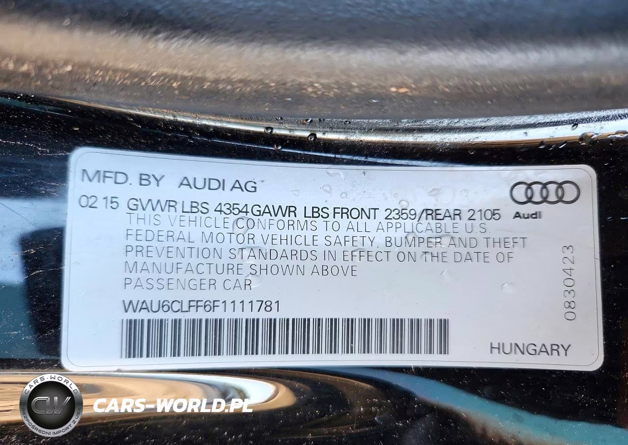 2015 AUDI A3 1.8T PREMIUM VIN:WAU6CLFF6F1111781 - 13