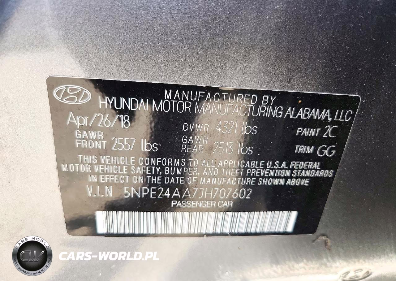 2018 Hyundai Sonata Eco VIN:5NPE24AA7JH707602 - 13