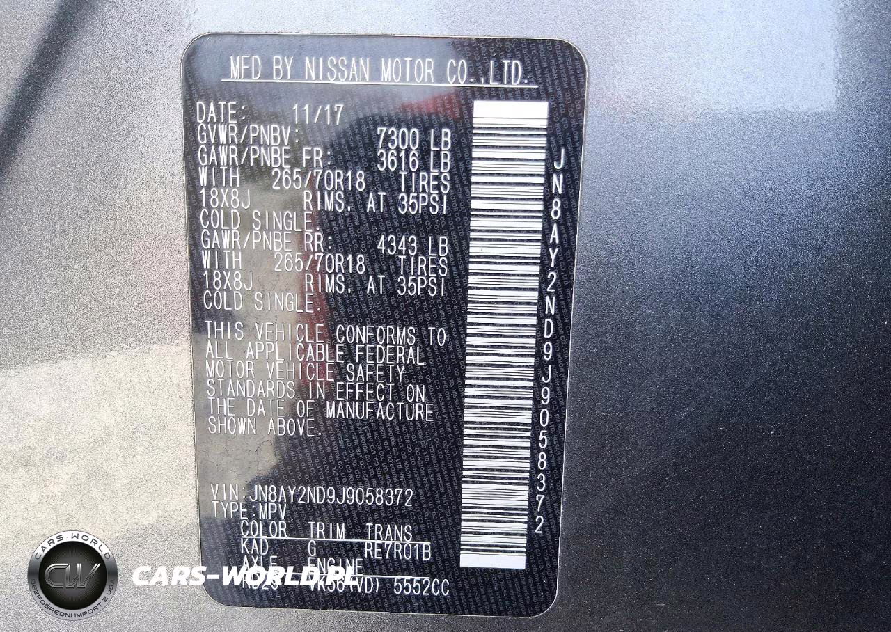 2018 Nissan Armada Sv VIN:JN8AY2ND9J9058372 - 14