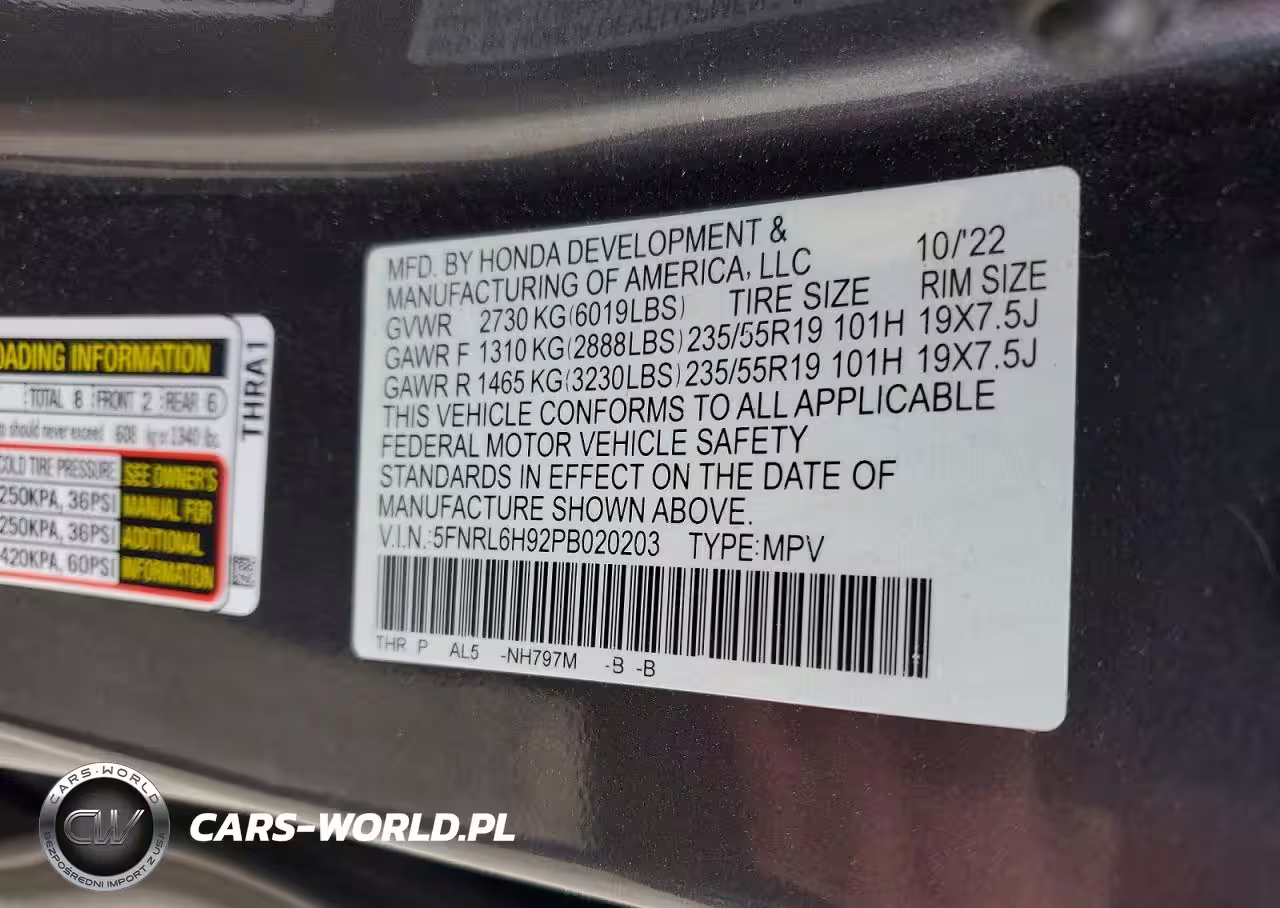 2023 Honda Odyssey Elite VIN:5FNRL6H92PB020203 - 14