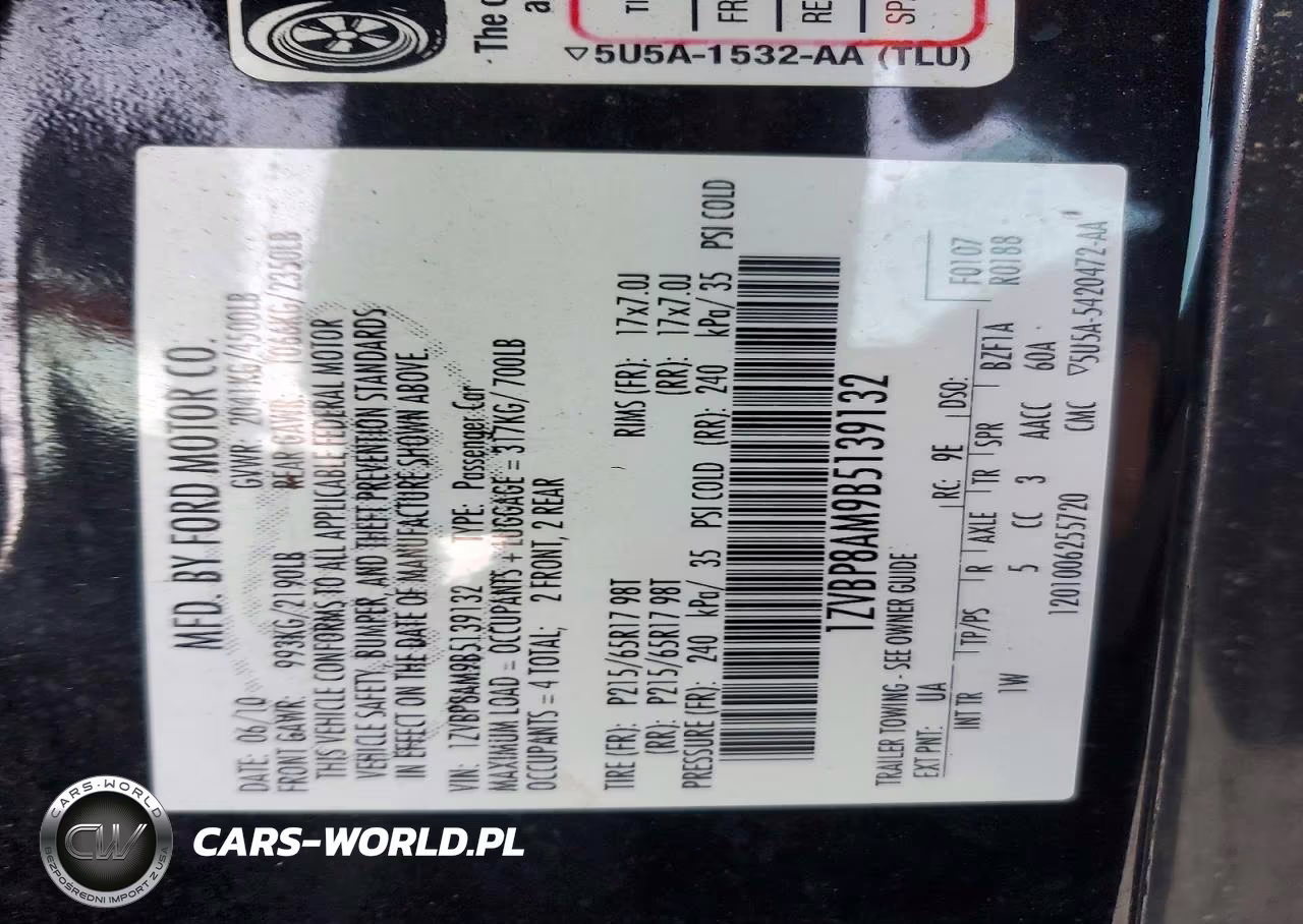 2011 Ford Mustang VIN:1ZVBP8AM9B5139132 - 12